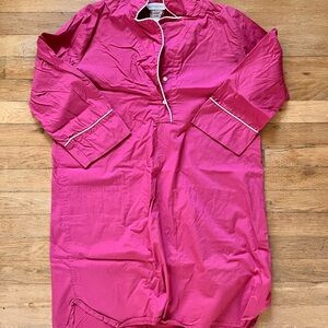 The Company Store Nightshirt Cotton Pajamas Nightie Pink Button-up $89 Sleepwear